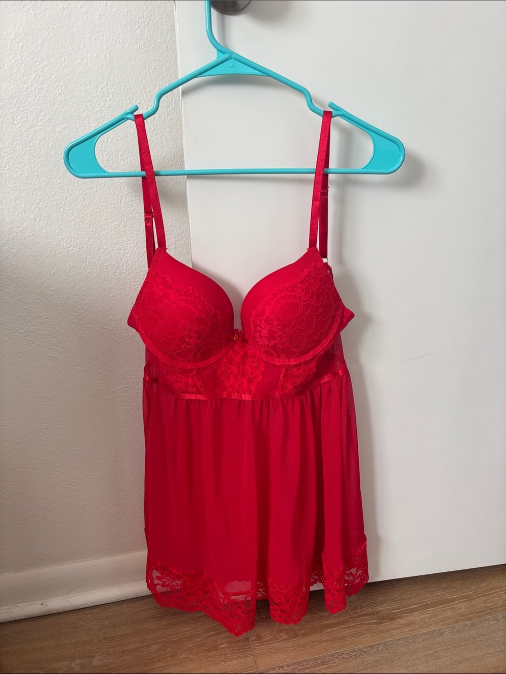 Red Lace Lingerie with Adjustable Straps